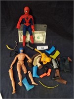 Mixed lot of vintage damaged Mego  figures with