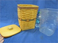 1995 longaberger mini waste basket with lid (3of4)