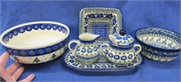 6 pieces of polish pottery