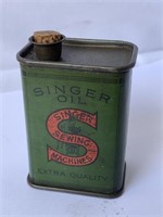 Early Singer sewing machine oil tin