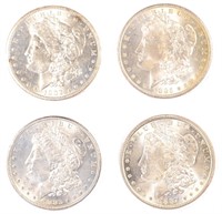 4 Different BU Morgan Dollars.