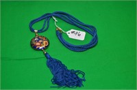 CLOISONNE PENDANT ON BRAIDED CORD