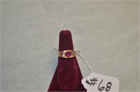 VINTAGE 14K HEAVY GOLD RING WITH DIAMONDS & RUBY ?