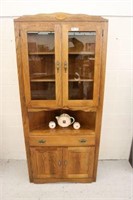 Solid Oak Corner Cabinet