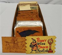 Lot of Approximately 50+ Leather/Wood Postcards
