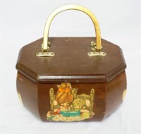 Hinged Wooden Box with Carrying Handle
