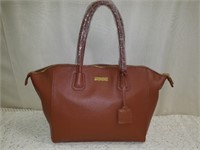 Joy & Iman Rich Cognac Leather Satchel/Handbag