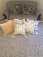 Six throw pillows