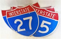 Metal Road Signs- Interstates (lot of 5)
