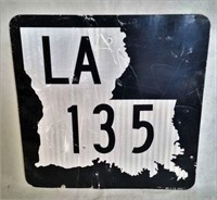 Metal Louisiana 135 Road Sign