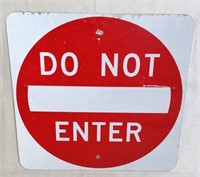 Do Not Enter Metal Road Sign