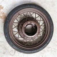 Old School Spoke Wheel & Tire