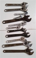 12 Crescent Wrenches 6" to 12"