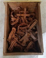 Selection of Vintage Traps in wooden crate