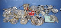 Large quantity of silver plated items