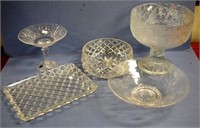 Four various crystal glass tableware pieces