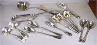 Quantity vintage silver plated serving cutlery