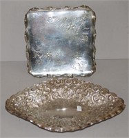 Two various silver plated serving dishes
