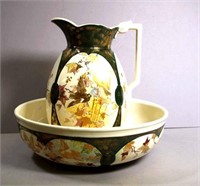 Vintage pottery jug & basin wash set