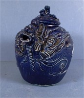 Chinese blue ceramic teapot