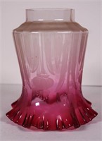 Antique style cranberry glass gaslight shade