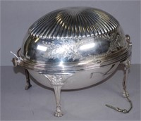Vintage silver plated lidded serving dish