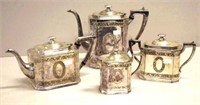 Vintage four piece American silver plated tea set