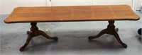 Large oak pedestal coffee table