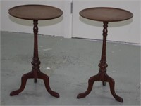 Two pedestal lamp tables