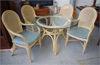 Cane 5 piece table and chair set