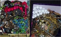 Two large boxes of costume necklaces
