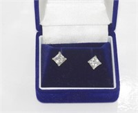Boxed silver and cz earrings