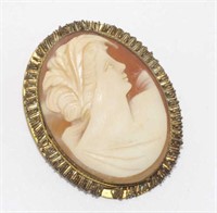 Vintage well carved cameo set in bronze