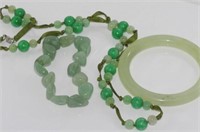Greenstone necklace, bracelet and bangle