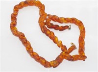 Vintage amber necklace with gold filled clasp