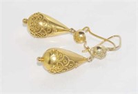 Antique 10ct yellow gold drop earrings