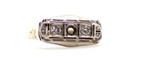 Vintage 9ct white gold & diamond ring a/f