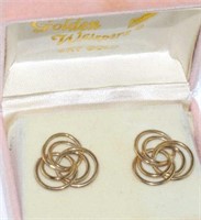 Boxed 9ct gold earrings