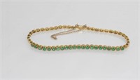 14ct gold, and emerald bracelet