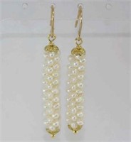 Seed pearl drop earrings