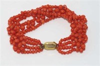 Antique multi-strand coral bracelet