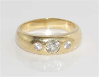 14ct yellow gold, diamond ring