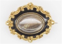 Victorian mourning brooch with 9ct back