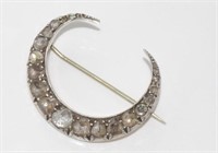 Georgian diamond crescent brooch