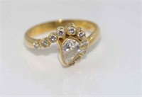 18ct yellow gold and multi-diamond ring
