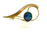 Vintage 9ct gold and opal brooch