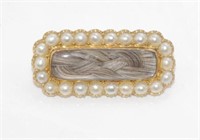 Georgian 12ct yellow gold and pearl brooch
