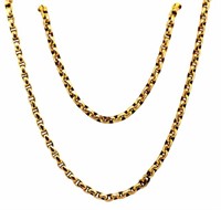 Good vintage long 9ct gold necklace