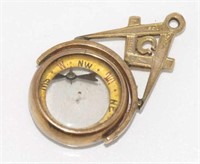 9ct gold, Masonic  swivel compass