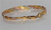 9ct three tone gold bracelet